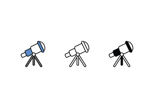 telescope icon vector stock illustration.