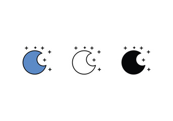 moon icon vector stock illustration.