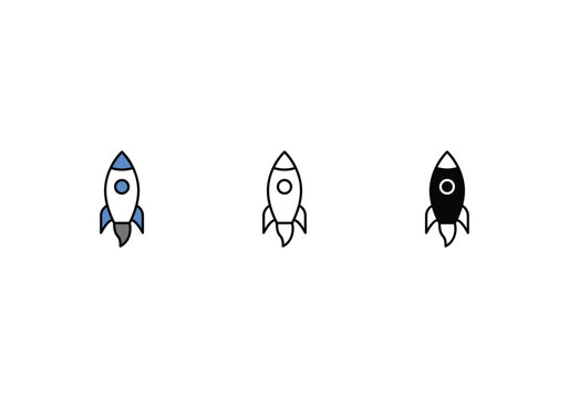 rocket icon vector stock illustration.