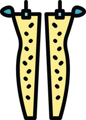 Female stockings icon outline vector. Woman blood. Stocking leg color flat