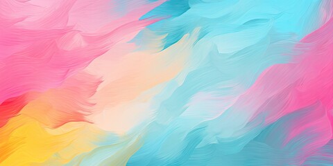 Fototapeta na wymiar Elegance in Simplicity - Cyan, Yellow, Pink, and White Brush Strokes Flow on Paper - Minimalist Abstract Artistry Backdrop - Colorful Brush Strokes Illustration created with Generative AI Technology