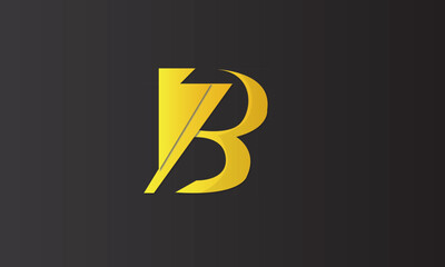 b bolt logo design thunder