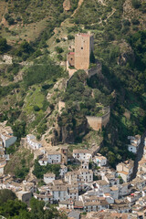 Fototapeta na wymiar The town of Cazorla with its castle of La Yedra, the one of the Five Corners and its picnic areas with their panoramic views. Jaen. Andalusia. Spain.