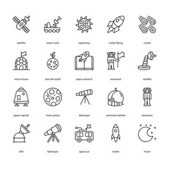 space related icon set