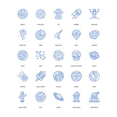 space related icon set