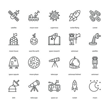 space related icon set