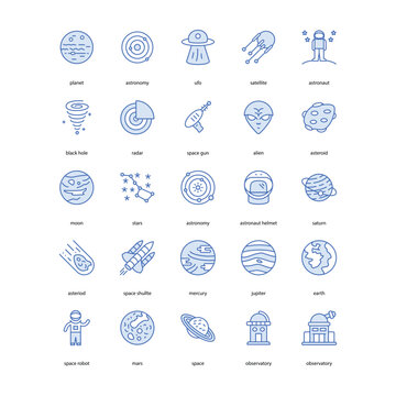 space related icon set