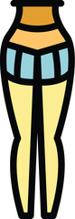 Lymph stockings icon outline vector. Compression stocking. Woman leg color flat