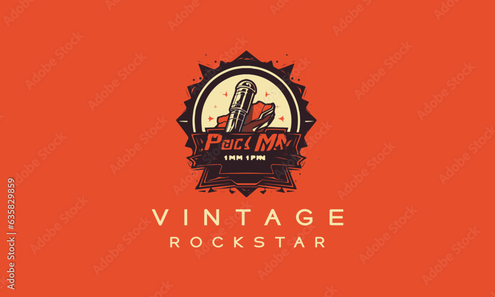 Wall mural Retro Vintage concert music logos