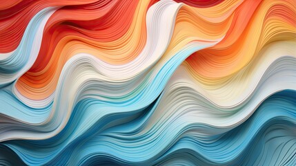 Obraz premium Organic plastic waves in vibrant hues