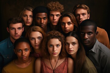Group of Diverse Men and Women Posing for a Photo. A fictional character Created By Generated AI.