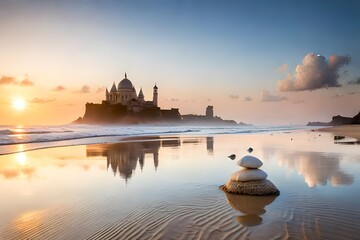 Obraz premium seashell on the beach generated by AI tool