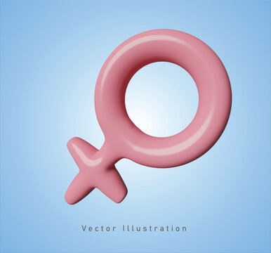 female sign in 3d vector illustration