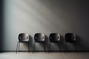 Contemporary Chairs Against Bright Wall. Modern and Cool Chairs with Copy Space for Decor in Black and White Background: Generative AI