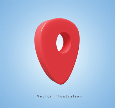 GPS point sign in 3d vector illustration