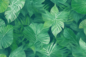 Fototapeta na wymiar background green leaves summer pattern