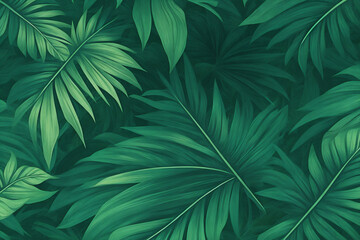 background  green leaves summer pattern
