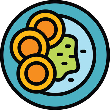 plate of food, orange rings, green blob clip art preview