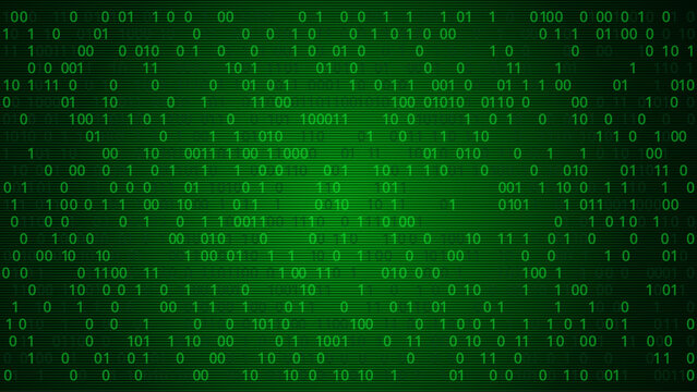 High-Tech Intrigue: Abstract Green Background Infused with Binary Code Numbers. Conceptual Visual Representing Data Breaches, Malware Incidents, Cyber Attacks, and Hacking Threats in the Digital Age.