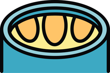 Food cuisine icon outline vector. Azerbaijan pilaf. Meal dish color flat