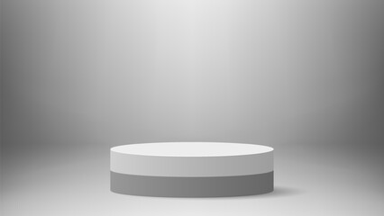 Gray 3d circle podium background. Vector illustration. Eps10