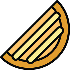 Bakery food icon outline vector. Azerbaijan cuisine. Arabian pilaf color flat