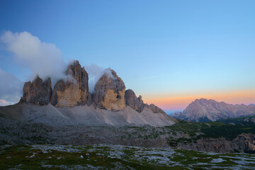 The Tre Cime di Lavaredo. Parco Naturale Tre Cime. Dolomites (Italy)