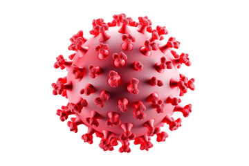 3D Virus Isolated on Transparent Background. AI