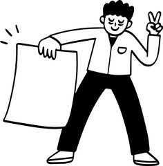 hand drawn person illustration.