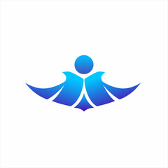 human with wings logo design template. logo design vector