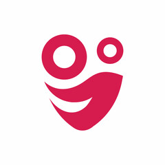 abstract logo design template in the shape of a human mask