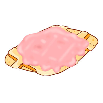 pink frosting on yellow pastry clip art preview