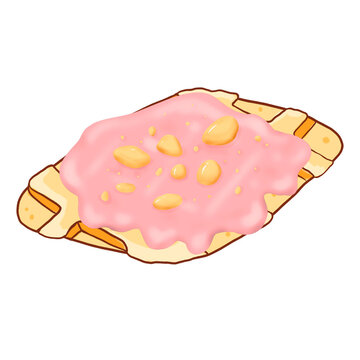 pink frosted pastry with nuts clip art preview