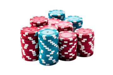 Poker Chips Isolated on a Transparent Background. AI