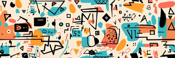 abstract pattern with geometric shapes graffiti