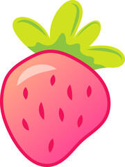 Delicious strawberry on white background. Vector illustration.