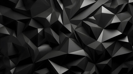 Black polygonal abstract background. Generative AI