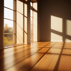 Obraz premium Room interior illuminated by natural daylight shining through windows. Generative AI