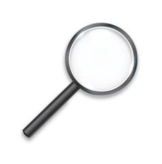 Search icon vector. Magnifying Glass Isolated On White Background, With Gradient Mesh.Realistic Magnifying glass with shadow Vector