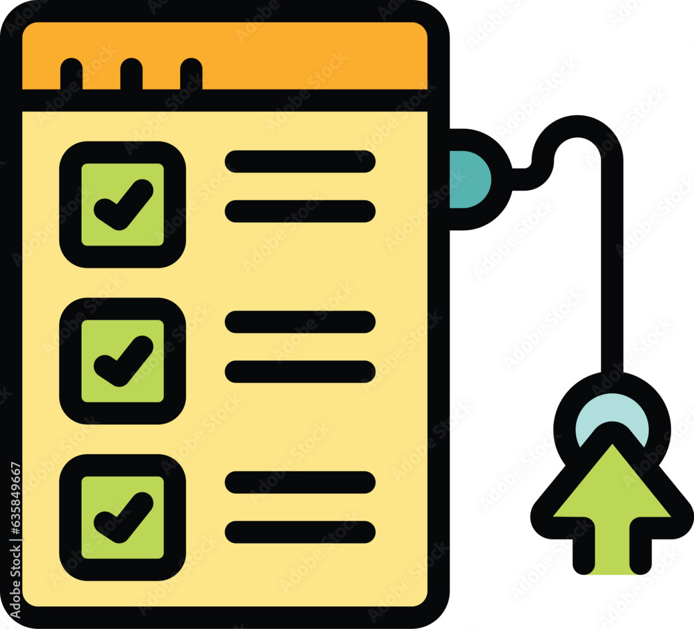 Poster online page icon outline vector. form register. access login color flat