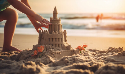 sandcastle on the beach