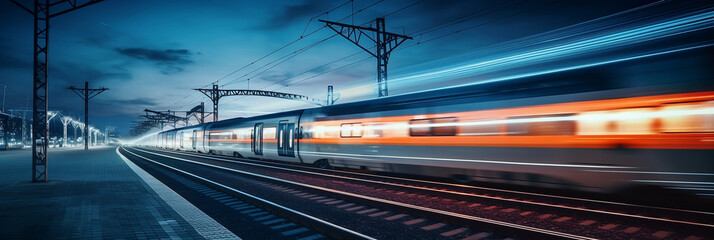 train in motion blur - Powered by Adobe