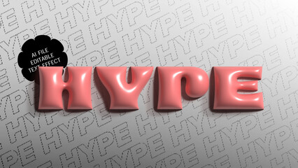 3d inflate hype editable text effect