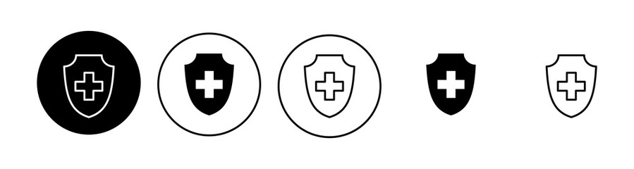 Health insurance icon set. Insurance health document icon