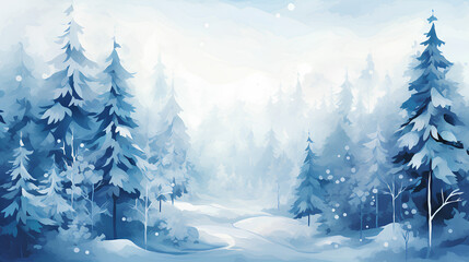 Fototapeta na wymiar winter landscape, christmas forest, snow, fir, spruce