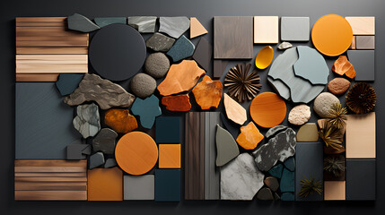 modern wall with wooden texture