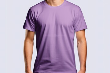 Mockup of a mens Violet t-shirt for design, print, pattern.