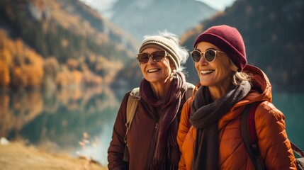 Fall Memories: Young Family's Joyful Hike in the Rocky Mountains