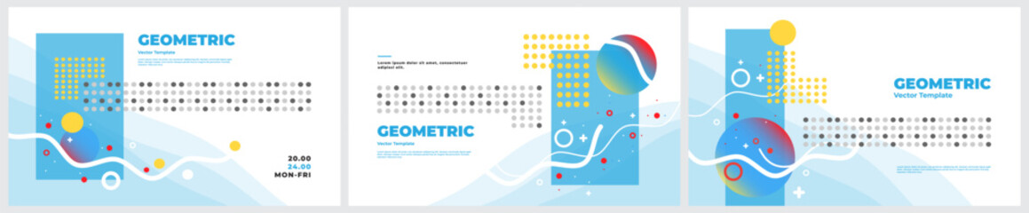 Abstract geometric banner. Set of Vector illustrations. Clean and trendy backgrounds