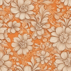 Seamless floral background. Generative AI.